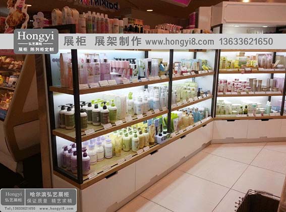 鐵木結(jié)合化妝品展示柜