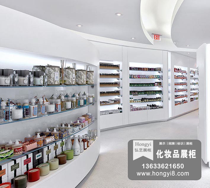 白色烤漆展示柜定制 化妝品柜
